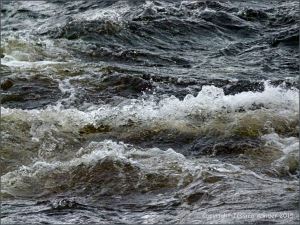 Rough surface water texture in a fast flowing river