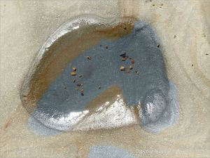 Detail of structure in a beach boulder