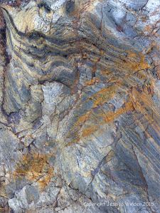 Detail of natural pattern and texture in rock from the Mylor Slate Formation