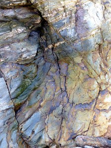 Detail of natural pattern and texture in rock from the Mylor Slate Formation