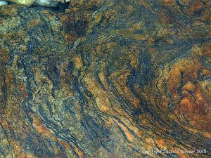 Pattern in an underater boulder on Normanby Island off the Queensland coast in Australia