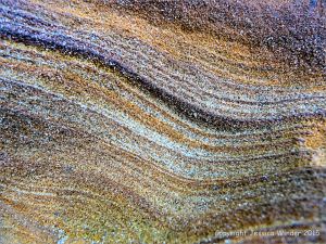 Cliff rock colour and texture at Studland Bay in Dorset, England