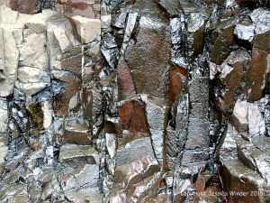 Close-up of rock pattern and texture at Red Point on Grand Manan in New Brunswick, Canada.