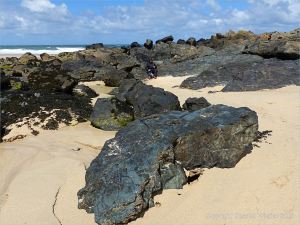 Rocks from Porthmeor Beach at St Ives