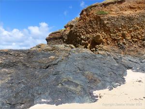 Rocks from Porthmeor Beach at St Ives