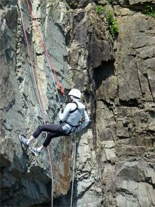 Abseiler on Cape Enrage cliffs