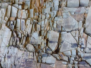 Close-up of the natural rock patterns in the cliffs at Cape Enrage