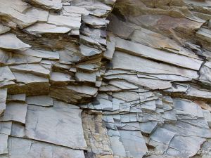 Close-up of the natural rock patterns in the cliffs at Cape Enrage