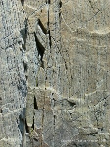 Close-up of the natural rock patterns in the cliffs at Cape Enrage