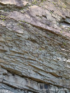 Close-up of the natural rock patterns in the cliffs at Cape Enrage