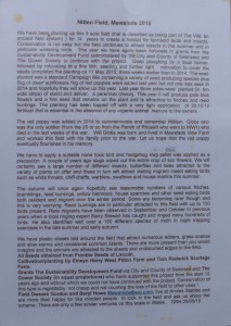 Notice on the gate to Nitten Field