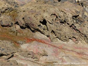 Strange natural textures in the weathering top surface of a lamprophyre dyke