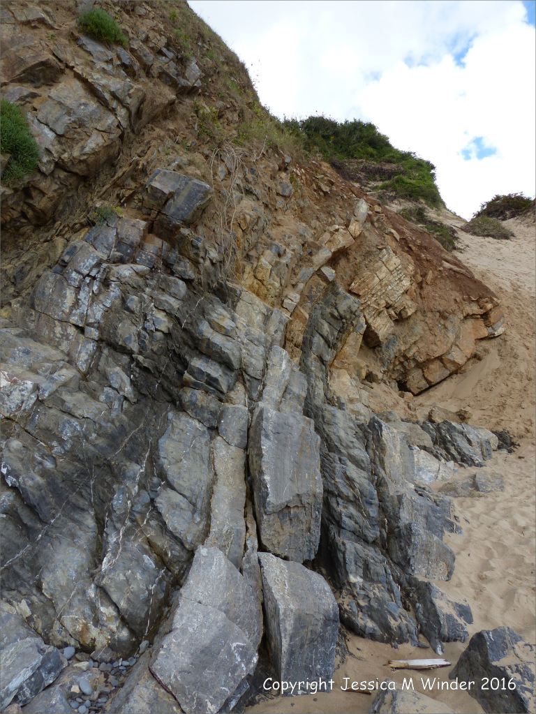 Limestone rock strata at Three Cliffs Bay