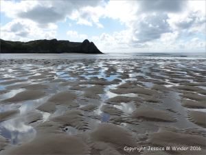 View looking southwest at Three Cliffs Bay (context shot)