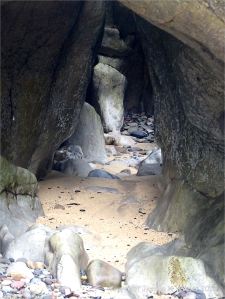 Carboniferous limestone rock formation at Langland Bay
