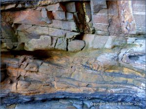 Textures and patterns in rock strata at Saundersfoot