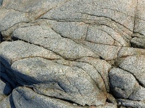 L'Eree Granite rocks on Guernsey