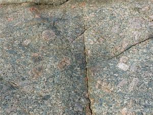 Close-up of L'Eree Granite with possible 'ghost' xenolith