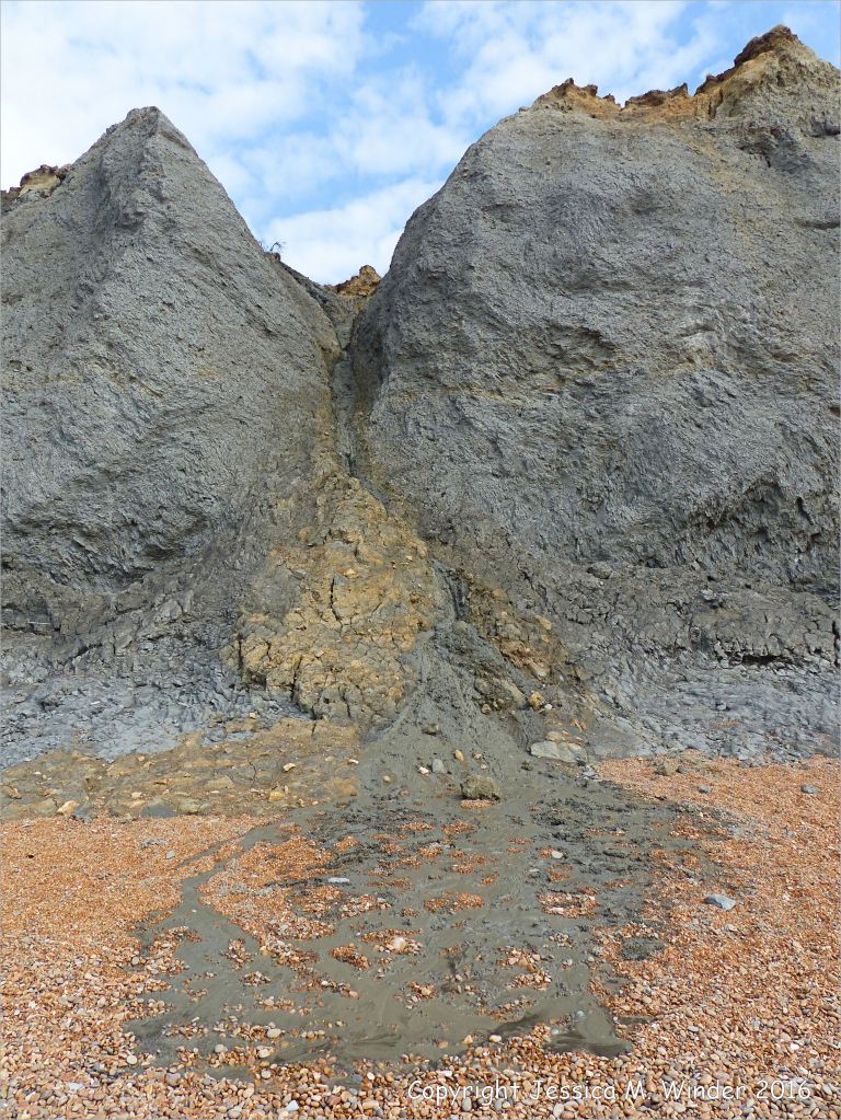 Mudslide in Green Ammonite Member mudstones at Seaton