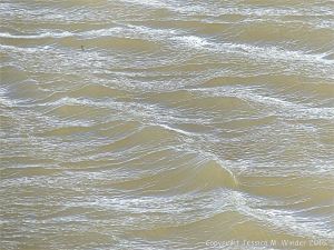 Water pattern and texture on rippled shallow waves