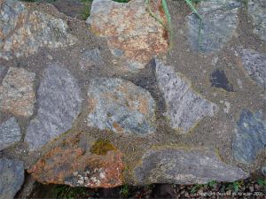 Metamorphic rocks in a wall at Cap Rouge on the Cabot Trail