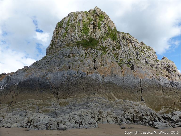 The limestone formation of Great Tor on the Gower Peninsula