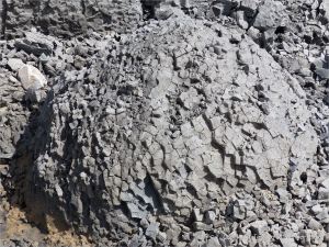 Natural fracture patterns in beach boulders at Charmouth on the World Heritage Jurassic Coast in Dorset, England.