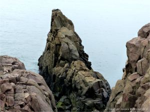 North Mountain Basalt of Jurassic age at Cap d'Or in Nova Scotia, Canada.