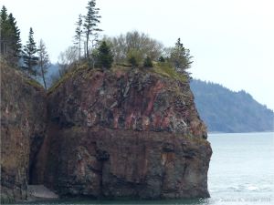 North Mountain Basalt of Jurassic age at Cap d'Or in Nova Scotia, Canada.