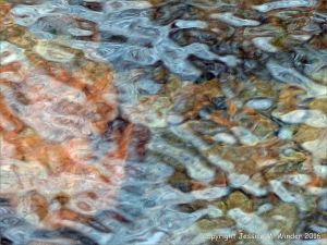 Water texture, colour and pattern in a fast flowing mountain stream