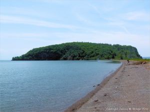View of Partridge Island from the beach to the east