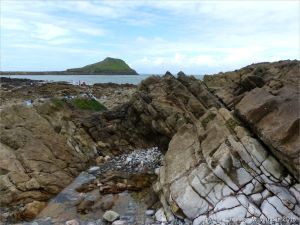 View from the causeway towards Worms Head