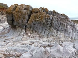 Natural sculpturing of limestone on the Worms Head Causeway in Gower, South Wales.