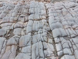 Natural sculpturing of limestone on the Worms Head Causeway in Gower, South Wales.
