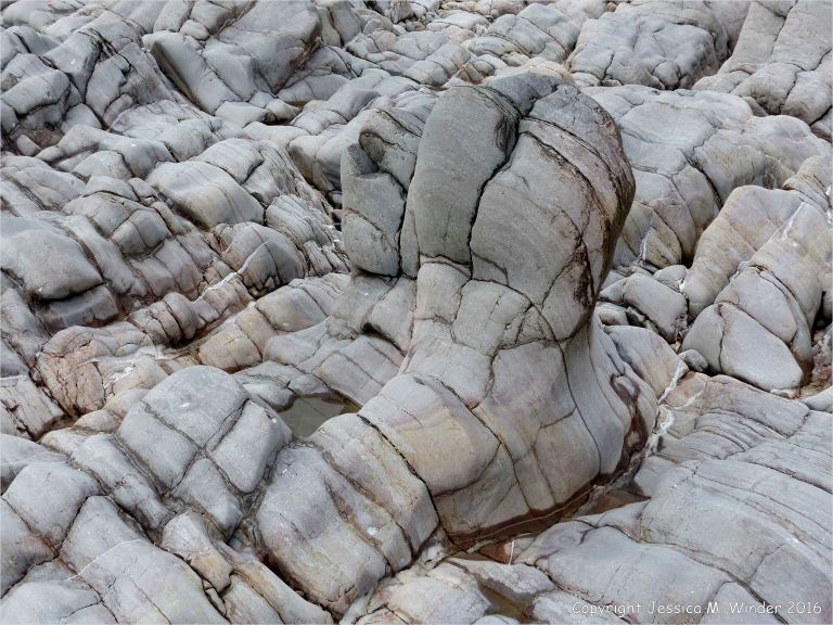 Natural sculpturing of limestone on the Worms Head Causeway in Gower, South Wales.