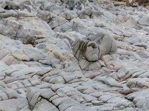 Natural sculpturing of limestone on the Worms Head Causeway in Gower, South Wales.