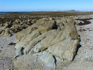 Close-up of rock texture at Rocquaine Bay