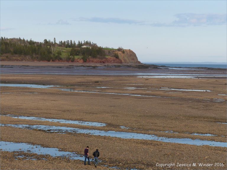 Beachscape with red cliffs at Parrsboro, Nova Scotia, Canada.