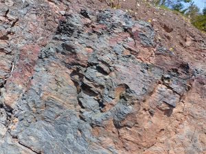 Triassic-Jurassic Blomidon Formation rocks at Wasson Bluff