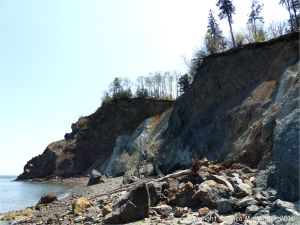A melange of fault zone rocks on the shore at Clarke Head, Nova Scotia, Canada.