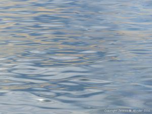 Soft light of evening sun reflected on sea water