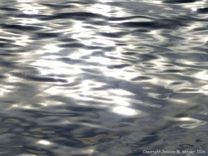 Soft light of evening sun reflected on sea water