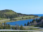 The Cabot Trail road leading to Presqu'ile and Pillar Rock in Cape Breton Island, Nova Scotia, Canada.
