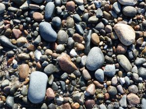 Mixed diorite and granite pebbles at the northeast end of Cobo Bay