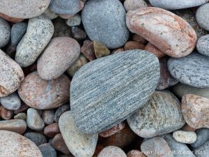 Dry pebbles on the beach at Pleasant Bay, NS