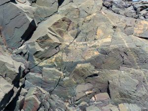 Rock pattern and texture in a basalt flow on Cape Breton Isand, Nova Scotia.