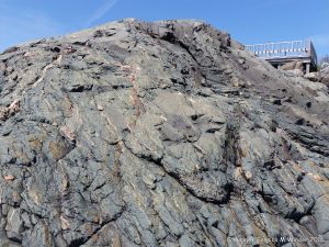 Rock pattern and texture in a basalt flow on Cape Breton Isand, Nova Scotia.