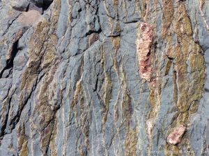 Rock pattern and texture in a basalt flow on Cape Breton Isand, Nova Scotia.