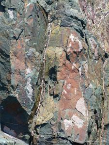 Rock pattern and texture in a basalt flow on Cape Breton Isand, Nova Scotia.