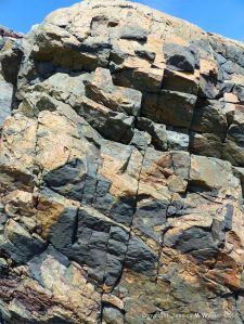 Rock pattern and texture in a basalt flow on Cape Breton Isand, Nova Scotia.